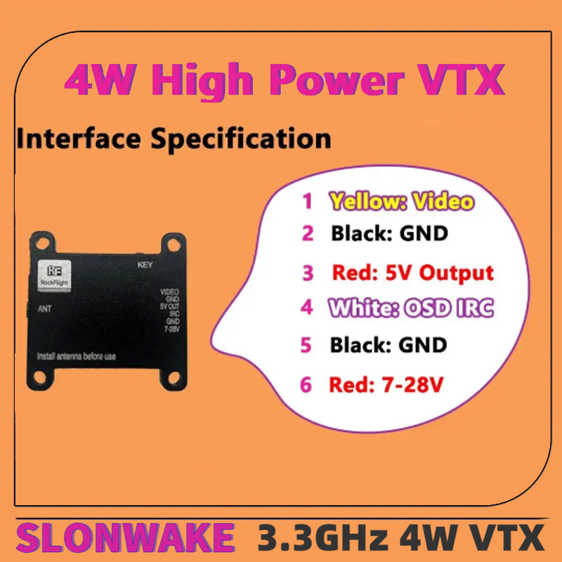 SLONWAKE FPV 3.3G 16CH 4000mW  – обзор и цена Drone Receiver