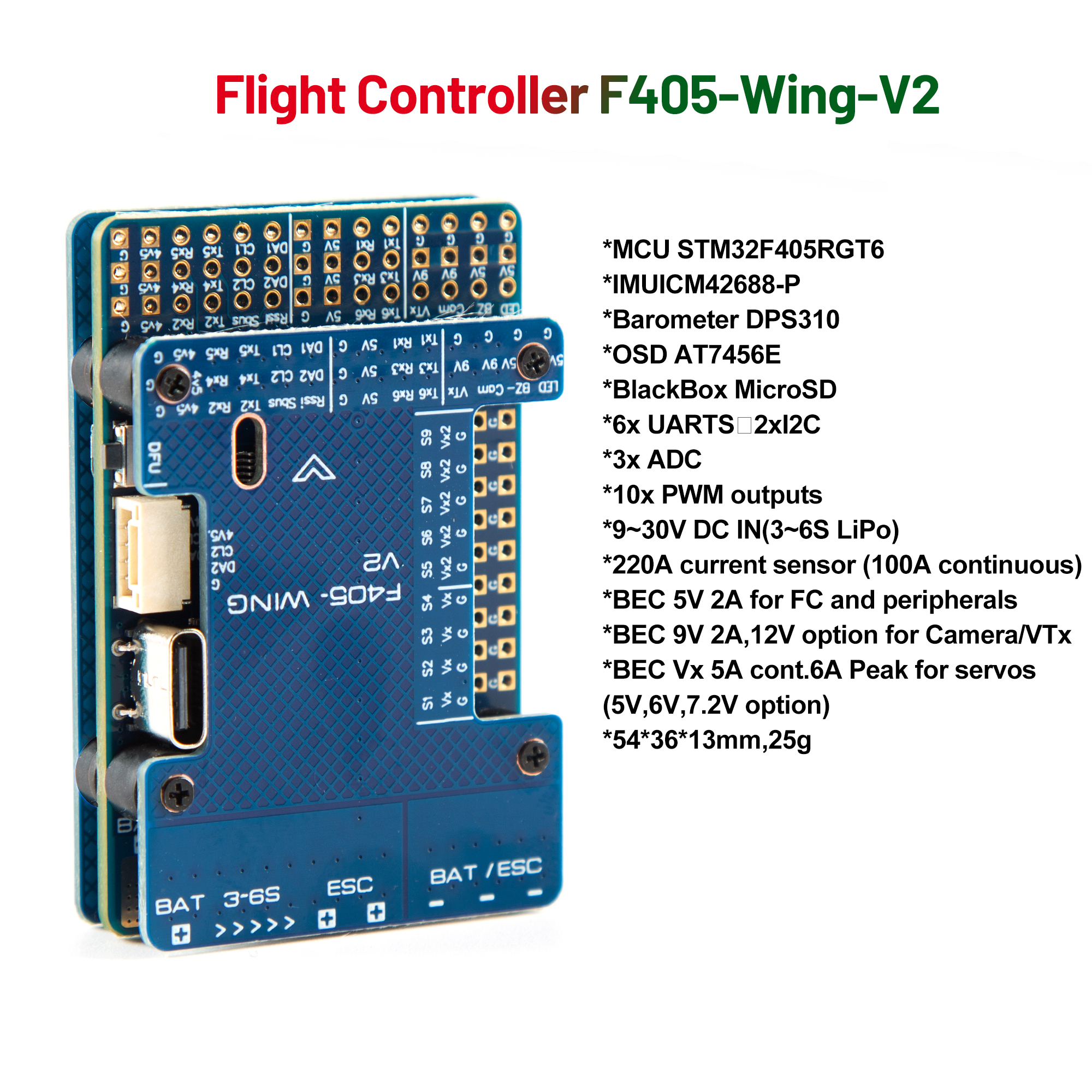 F405 WING V2 FC Flight Control – обзор и цена Drone Flight Controller