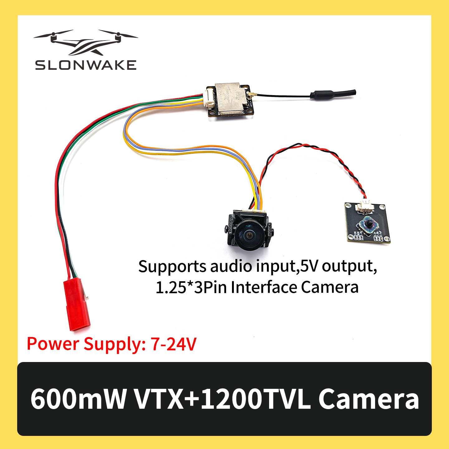 SLONWAKE 5.8G 600mW 7-24V FPV  – обзор и цена Drone Receiver