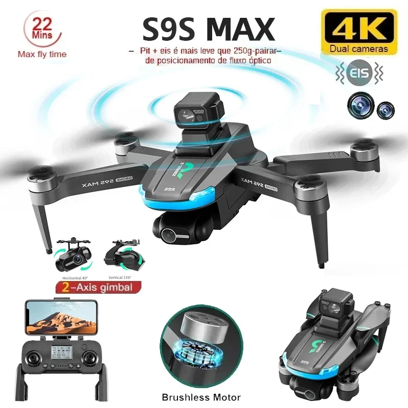 NEW S9S MAX MINI Drone 4K 2-Ax – обзор и цена Drone Gimbal
