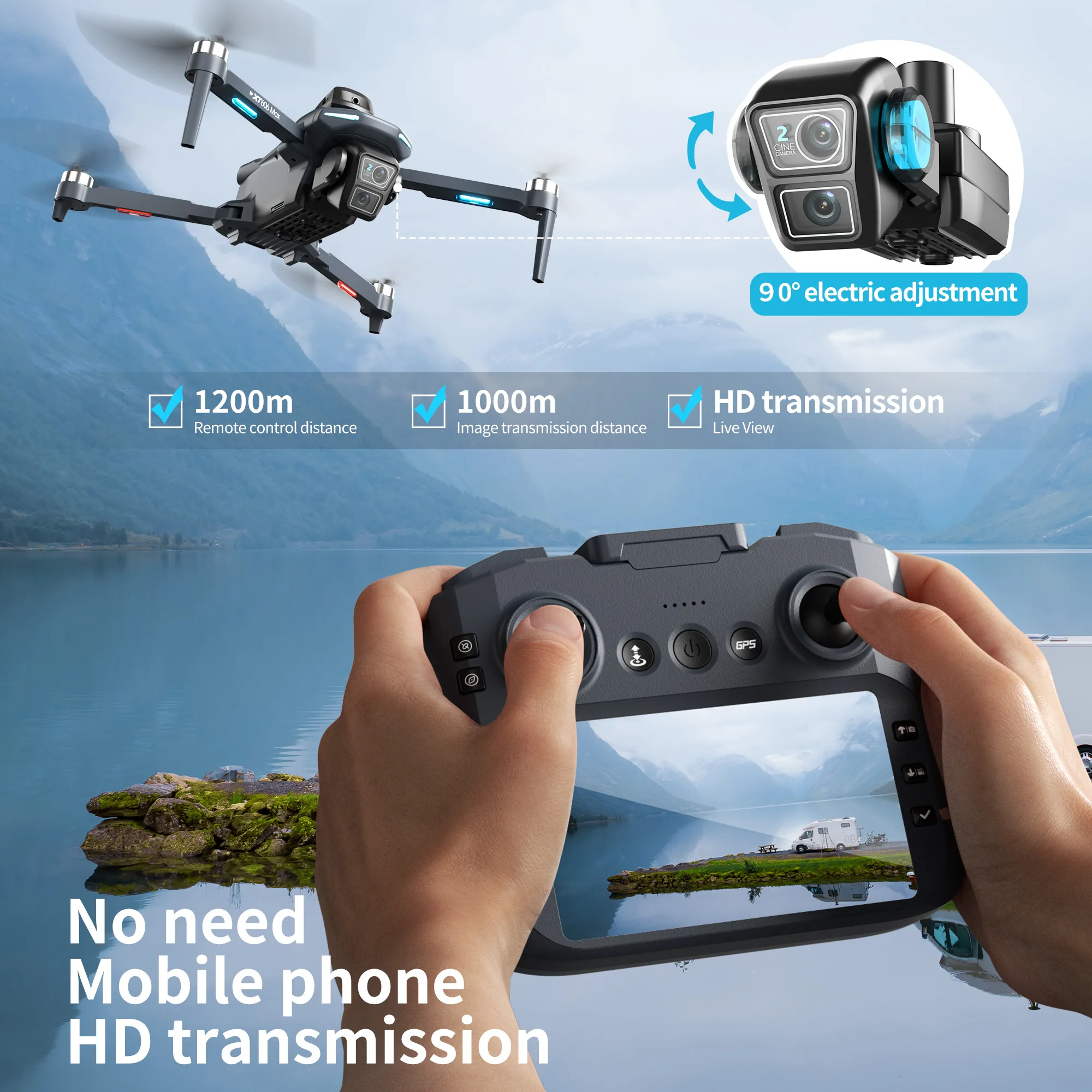 Lenovo XT606 MAX GPS Drone 4k  – обзор и цена Drone Gps Mount