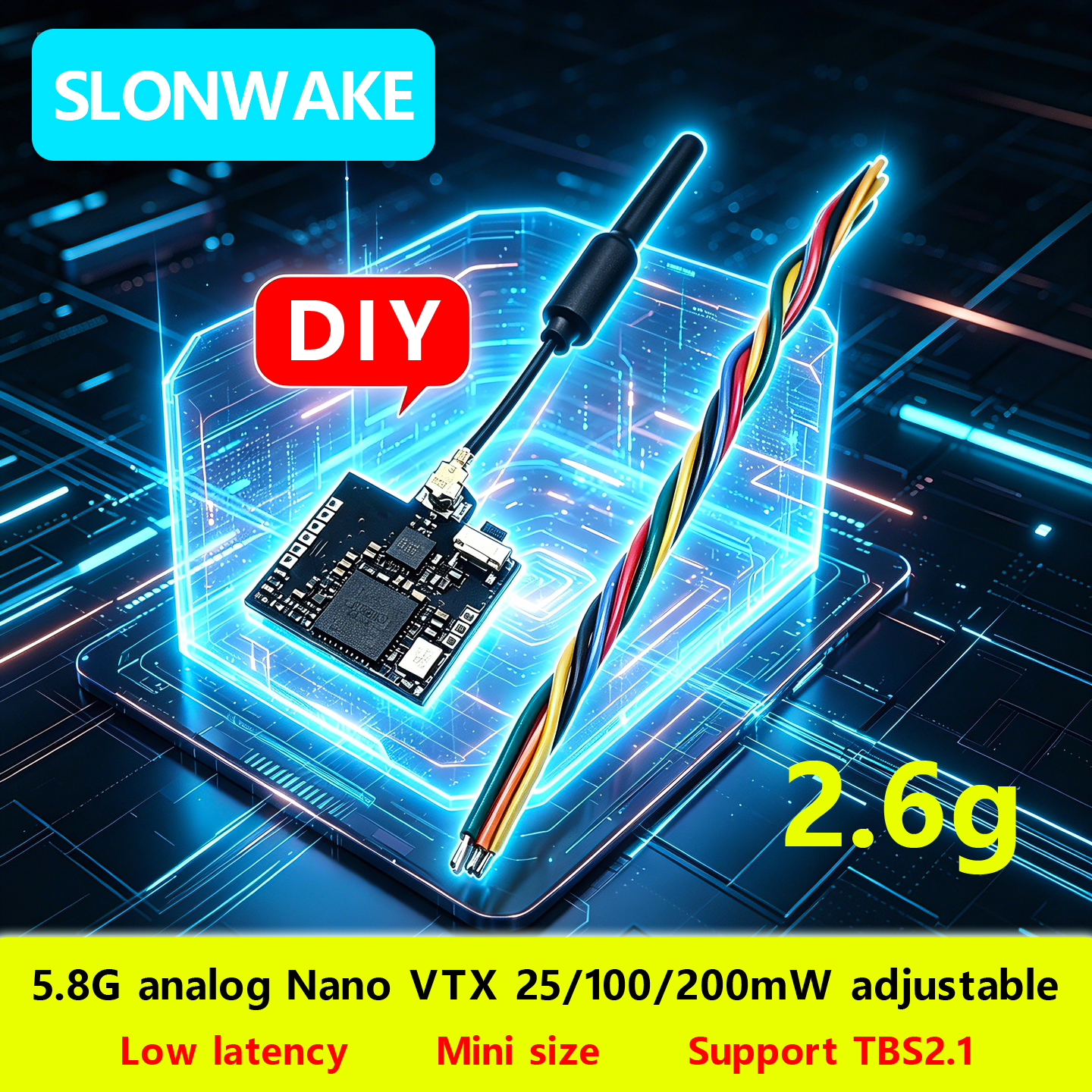 SLONWAKE Nano 5.8G 48CH 200mW  – обзор и цена Drone Receiver
