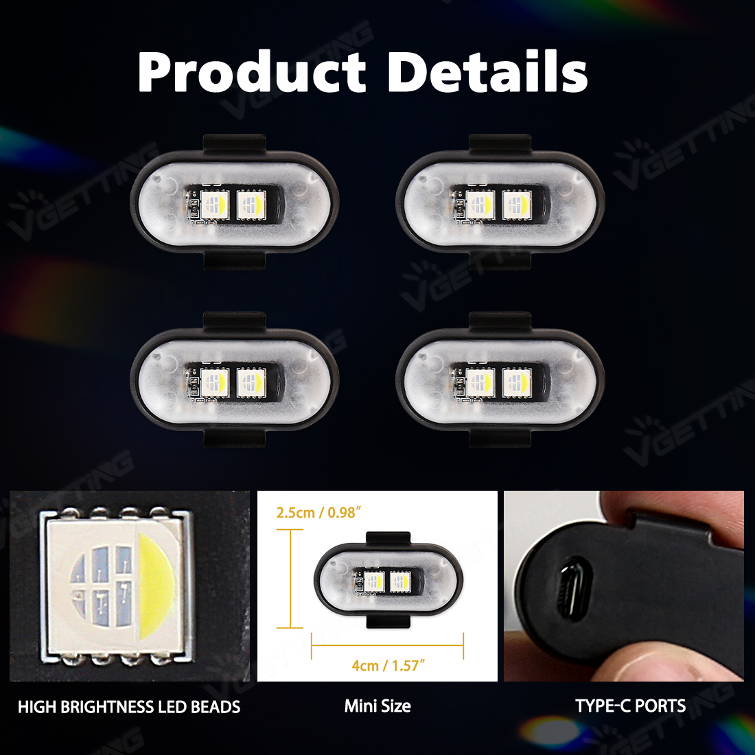 4Pcs Mini Drone Strobe Light 8 – обзор и цена Drone Led Light