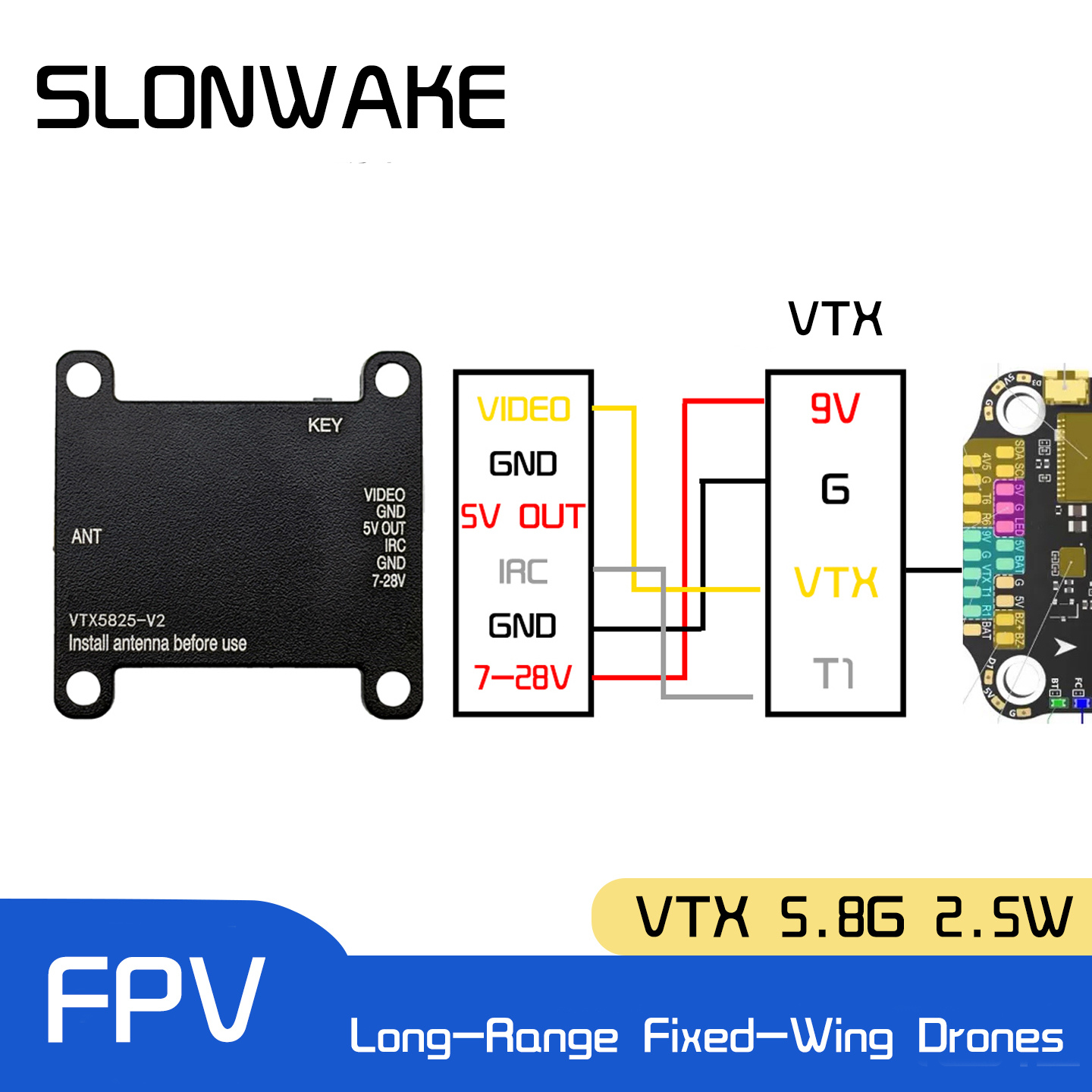 SLONWAKE 5.8G 48CH FPV Transmi – обзор и цена Drone Receiver