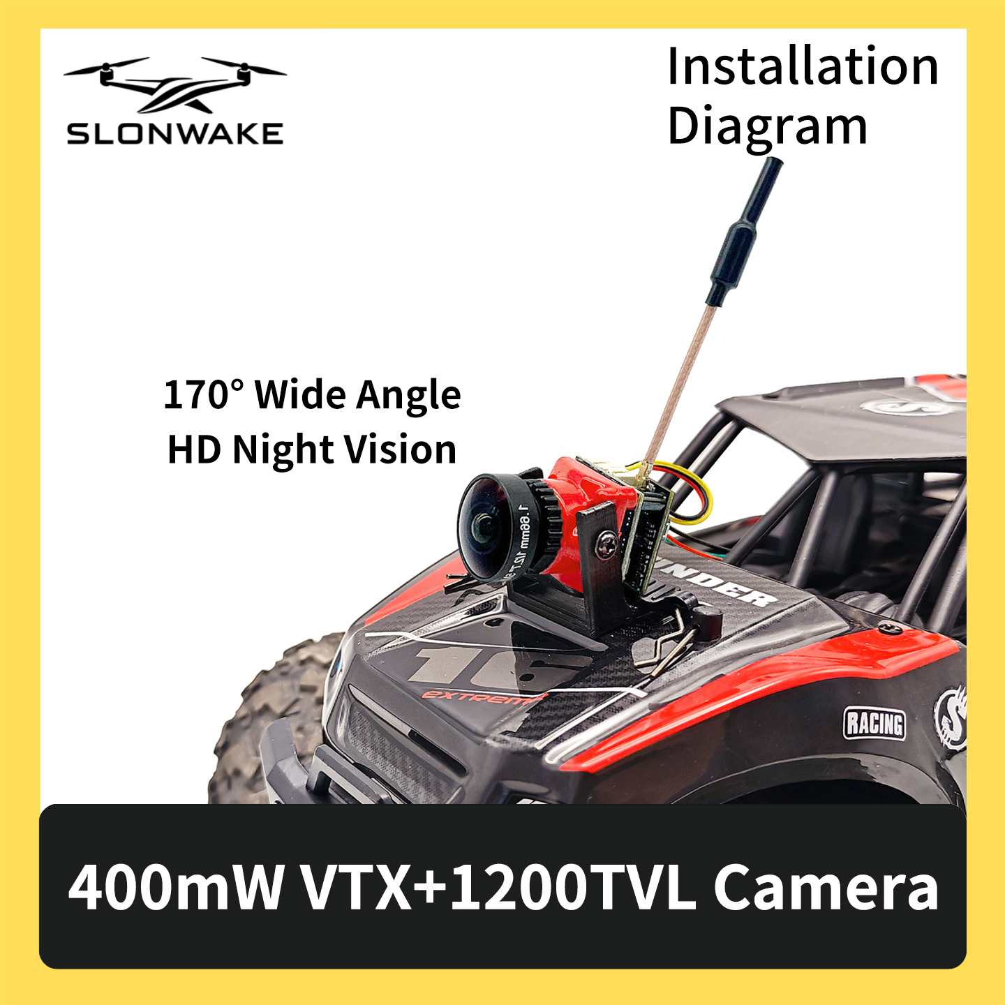 SLONWAKE 5.8G 48CH FPV 400mw V – обзор и цена Drone Frame