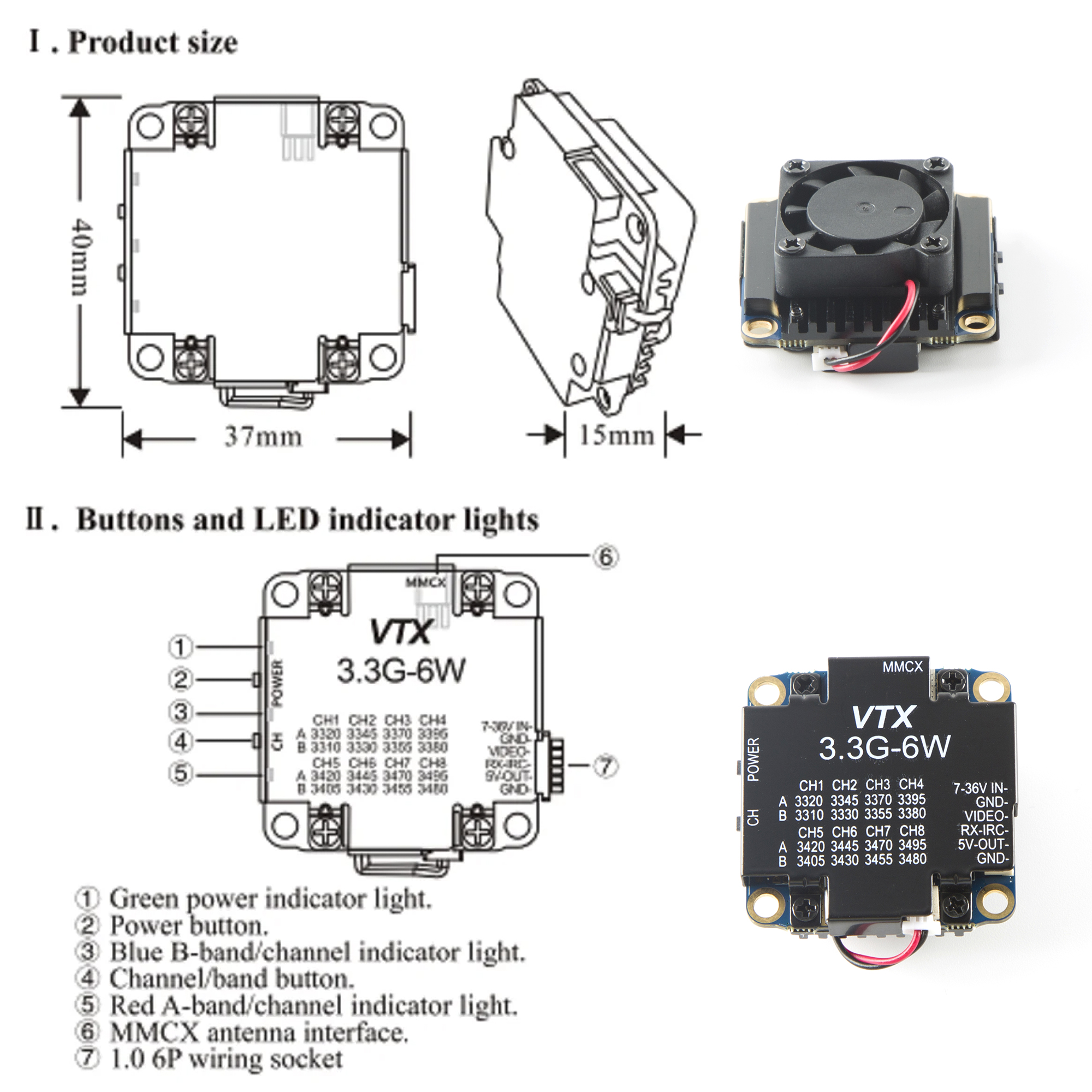 FPV Video Transmitter 3.3G 6W  – обзор и цена Drone Transmitter